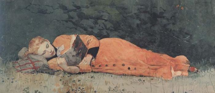 Winslow Homer The New Novel (mk44) China oil painting art
